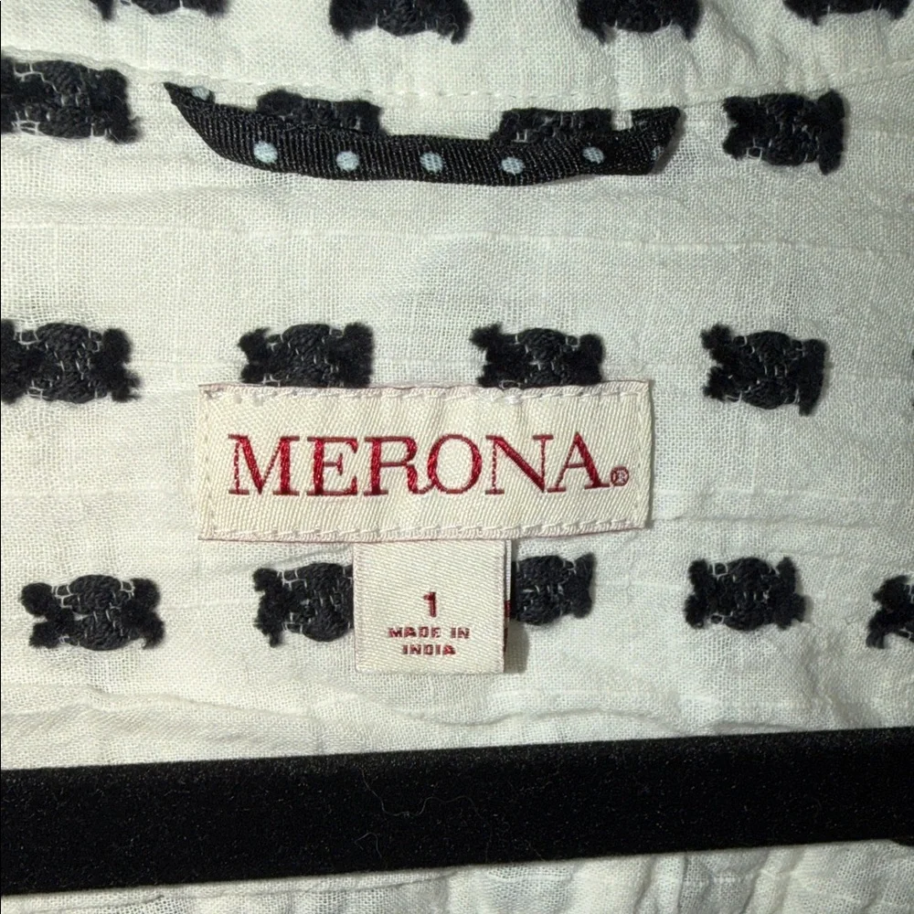 Merona Women's Black and White Grid Button Down Shirt - Picture 4 of 4